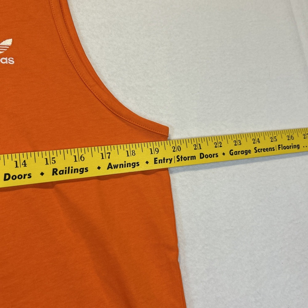 Adidas Essentials Tank Top Small Orange Embroidered Logo Trefoil Mens JF6602 - Picture 7 of 9